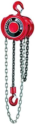 Chester Zephyr Model Hand Chain Hoist, Capacity 1-1/2 Ton, Top Hook, Part No 130-0150