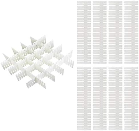 BLORETEN 8 Pcs Adjustable Grid Drawer Dividers DIY Plastic Closet Separator Tidy Organizer Container for Underwear Socks Belt Office Supplies