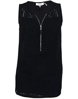 Calvin Klein Women's Sleeveless Eyelet Blouse