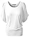 TWINTH Drape Tunic Top Plus Size Loose Fit Cut Out Off Shoulder White 3XL