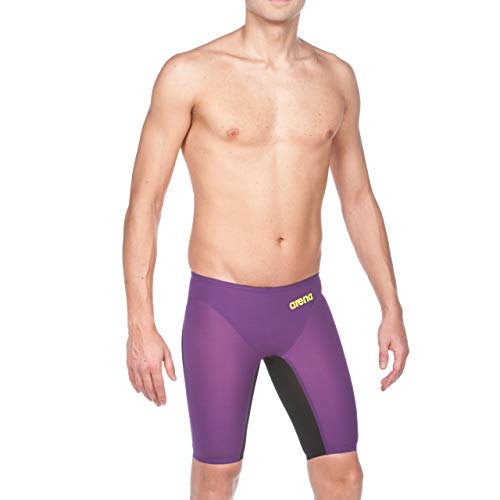 Arena Men's Powerskin Carbon Air Swim Jammer, Plum/Fluo Yellow, 30