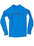 O'Neill Wetsuits UV Sun Protection Youth Basic Skins Long Sleeve Crew Sun Shirt Rash Guard, Bright Blue, 6