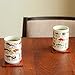 Japanese tea cup, Sushi-yunomi, ceramic, printed sushi and fish names and by English and Kanji, set of 2