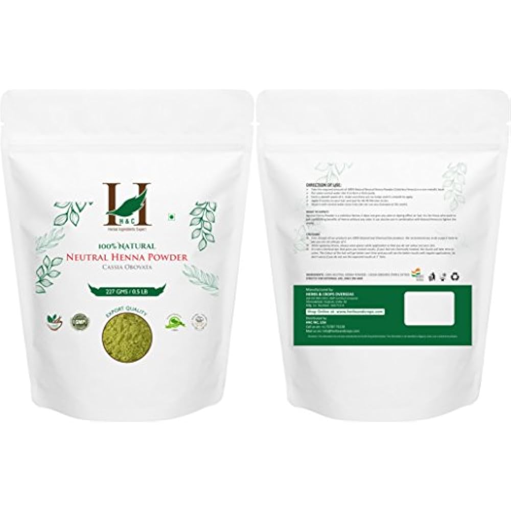 100% Pure Natural Organically Grown Neutral Henna Powder Colorless