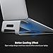 SLYPNOS Laptop Stand, Aluminum Cooling MacBook Stand, Portable Tilted Elevated Laptop Riser with Non-Slip Pads and Front Lip for MacBook Air, MacBook Pro, Laptop & Notebook (Silver-1)