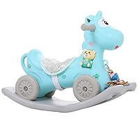 LC_Kwn Child Rocking Horse Kid Ride On Toy for 1-3 Year Old Boy Girl Animal Rocker Rocking Chair Rocking Horse Rocking Horse (Color : Blue)