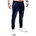 Leadmall Men’s Workout Stretchy Jeans – Men Cargo Sport Jogger Skinny Fit Denim Pants – Drawstring Elastic Waist Trousersthumb 3