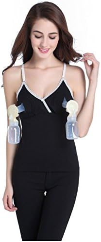 NKL Relaxed Pump&amp;Nurse Nursing Bra with Built in Hands-free Pumping Bra,M to XL