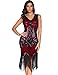 Meilun 1920s Sequined Inspired Beaded Gatsby Flapper Evening Dress Prom (M, Red)
