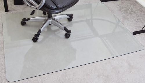 myGlassMat 48 x 60-Inch Tempered Glass Chair Mat for Carpet and Hard Floors, Rounded Corners, Smooth Polished Edges, 1/4-Inch Thick, Clear Glass (gcm48x60)