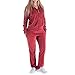 Women's 2 Piece Outfits Velvet Zip Hoodie Sweatshirt & Sweatpants Sweatsuits and Velour Tracksuit Sets Jogging Suit