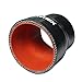 Ronteix Universal ID 3 Inch to 2.5 Inch 4-Ply Reducer Coupler Silicone Hose (76MM to 63MM,Red/Black)