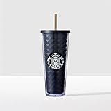 Starbucks 2016 Black Faceted Acrylic Cold Cup, 24 fl oz