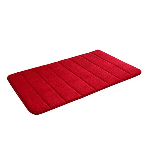 Vanvler Antislip Mat, Memory Foam Carpet Absorbent Bathroom Shower Bath Mats (Red)