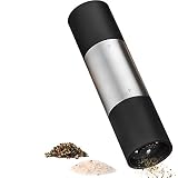 Belwares Salt and Pepper Grinder - Adjustable Coarseness Ceramic Mechanism - Stainless Steel Salt and Pepper Shakers - Dual Adjustable 2-In-1 Salt and Pepper Mill