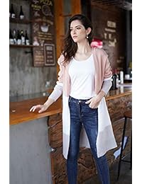 ECOWISH - Chaqueta de punto para mujer, diseño de rayas