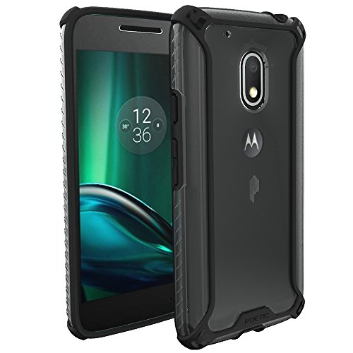 Poetic Affinity Series Thin Dual Material Bumper Case for Motorola Moto G Play/Moto G4 Play - Black/Clear