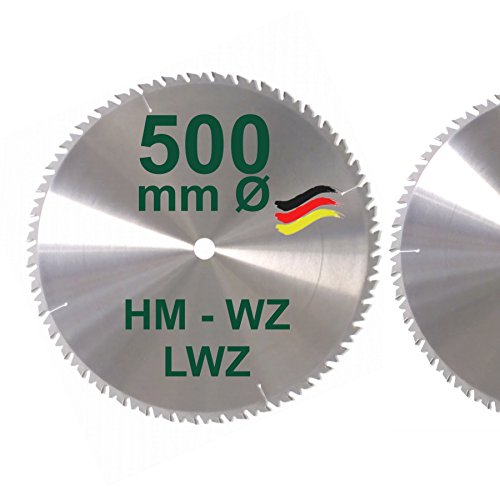 HM Sägeblatt 500 x 30 mm LWZ Hartmetall Präzision Kreissägeblatt 500mm Wechselzahn mit Spanabweiser Naturholz Brennholz Hartholz Leimholz Sägen Wippsäge Tischkreissäge Kreissäge Kappsäge Brennholzsäge