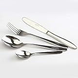 Amerzam Flatware Set,Stainless Steel Cutlery with Knife Fork Spoon Teaspoon Dinnerware Cutlery Set (4 Piece)