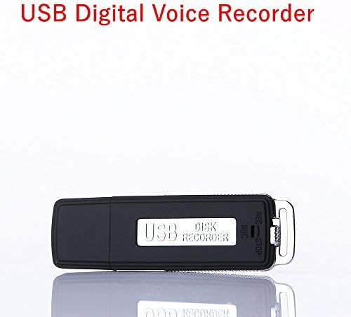 Oulisheng- 8GB USB Digital Audio Voice Recorder [black] - Portable Rechargeable Spy Dictaphone &amp; USB 2.0 Flash Drive for Recording Interviews, Meetings and Students Learning