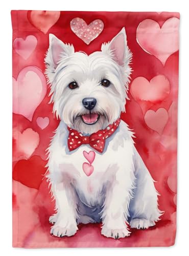 Caroline's Treasures DAC5459CHF Westie My Valentine House Flag Large Porch Slee…