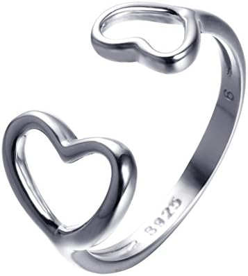 Bamos Jewerly Girls 925 Sterling Silver Ring Heart Set Promise Engagement Wedding Fashion Rings Size 9