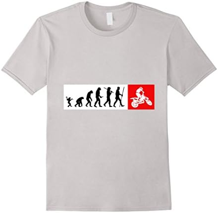 Men's Motorcycle Biker Evolution Darwin Funny Biker T-Shirt XL Silver
