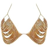 YWCUTE Women's Sexy Body Chain Multi layer Chest Chain Fashion Bra Chain Accessories Gift Body Jewelry