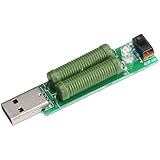 DROK&reg; Micro Battery Load Tester Detector Electronic Load USB Charging Current Monitor 5 Ohm Discharge Aging Resistance Board Module with 1A/2A Switch and USB Port for Battery Capacity Monitoring