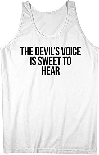 The Devil's Voice Is Sweet To Hear Goth Satanist Men's Tank Top Sleeveless Shirt White X-Large