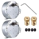 2 Pcs 2.5/3 RPM Electric Motor with 2 Pcs 7mm Flexible Coupling Connector - AC 100V~130V 50/60Hz Micro Turntable Synchronous Motor with Connector