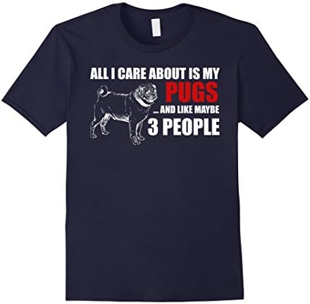 Men's All I care about is my Pugs T-Shirts 2XL Navy