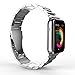 Oittm Apple Watch Band, 38mm Stainless Steel Metal Replacement Strap Classic Polishing iWatch Wrist Band Link Bracelet with Double Button Folding Clasp for Apple Watch (Silver 38mm)