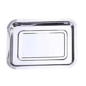 BESTONZON RVS dienblad Oven Bakplaat Pan Cookie Sheet Rechthoek 45x35x4.8cm