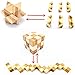 Qiandier Bamboo 3D Puzzle Metal Brain Teasers Puzzles Mind Game Toys Set for Teens and Adults Pack of 12pcs
