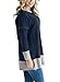 LOSRLY Women Long Sleeve Two Tone Color Block Pullovers Sweatshirt Tunic Tops-Navy XL 16 18