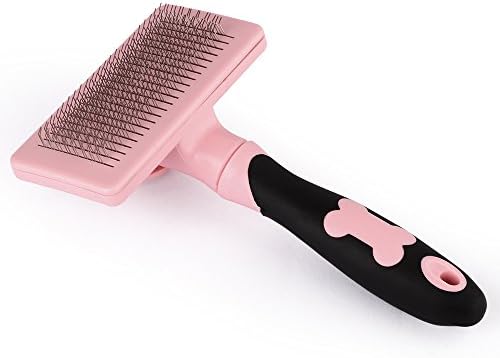 Pet Brush Grooming Comb Shedding Rake Trimming Tool with Non-Slip Handle for Cats and Dogs Removes Tangled Matted Fur and Reduces Shedding
