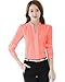MENO Women's Casual Long Sleeves V-neck Shirts Lady Chiffon Tops Blouses