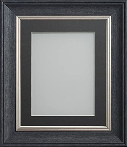 Frame Company Drummond Range Charcoal 16x12 inch Picture Photo Frame with Grey Mount for Image 14x10 inch * Choice of Sizes* Fitted with Real Glass — image 1