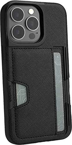 Smartish® iPhone 13 Pro Wallet Case - Wallet Slayer Vol. 2 [Slim + Protective] Credit Card Holder with Kickstand - Black Tie Affair