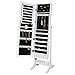Best Choice Products Mirrored Jewelry Cabinet Armoire w/ Stand Rings, Necklaces, Bracelets - White
