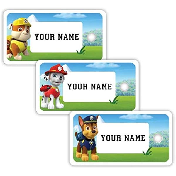 Amazon Com Paw Patrol Theme 3 Mini Personalized Waterproof Custom Name Bag s With Chain Attachments Office Products