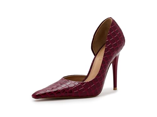 Steve Madden Women's Elegant Pump, Red Croco, 11
