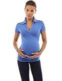 PattyBoutik Mama Collar Short Sleeve Maternity Polo Shirt