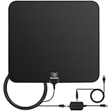 TV Antenna, 50 Mile Range Indoor HDTV Digital Antenna with Detachable Amplifier Signal Booster Better Reception, USB Power Supply and 13.2ft High Performance Coaxial Cable, Black