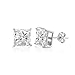 Kezef Sterling Silver Stud Earrings for Women & Men - Premium CZ S925 Hypoallergenic Earrings for Sensitive Ears - 14k White Gold - Size 3mm