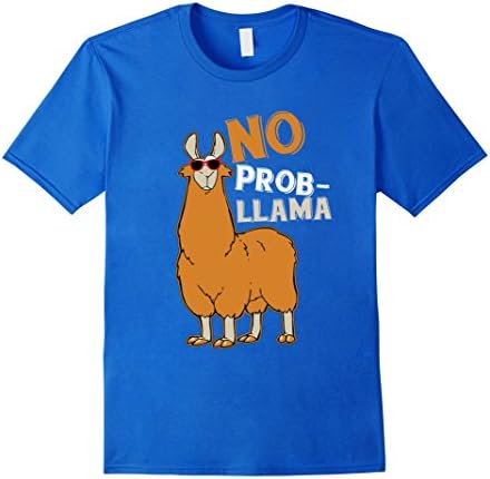 Men's No Prob-Llama Laid Back Chill T-Shirt Small Royal Blue
