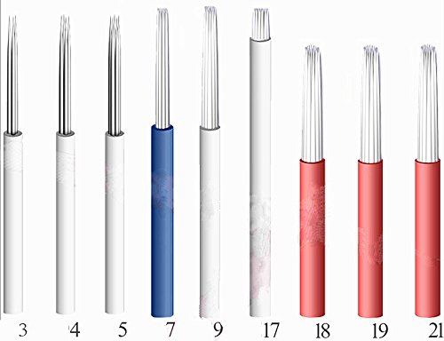 50pcs Permanent Makeup Needle Manual Eyebrow Tattoo Microblade Fog Needles (17 Fog needles)