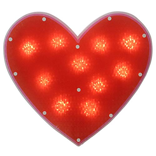 Northlight 13" Lighted Valentine's Day Shimmering Red Heart Window Silhouette Decoration