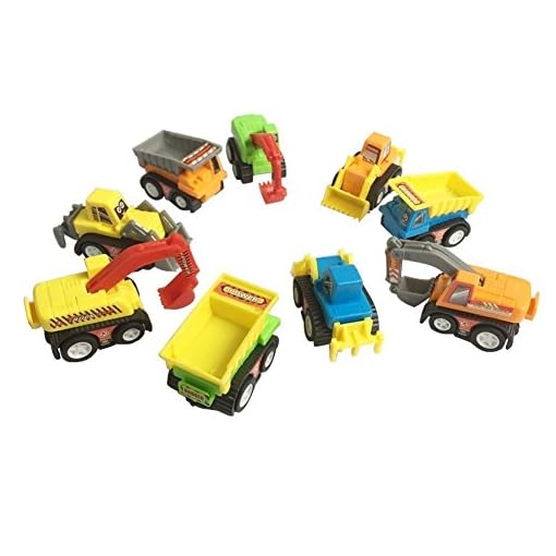 Fajiabao Construction Vehicles Pull Back Toy Cars Bulldoze Excavator Dump Truck Model Kit for Children Toddlers Kids Mini Engineering Toys Party Favors Decorations 9 Packs - Image 5